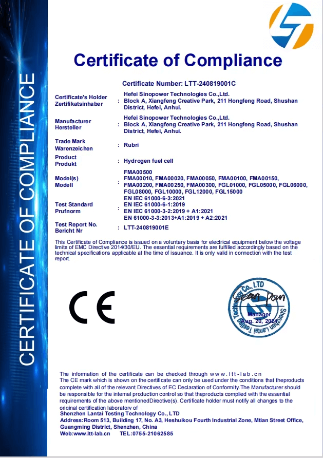 Hydrogen fuel cell CE 